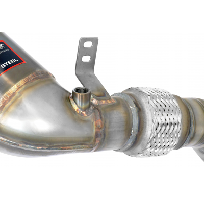 Turbo downpipe kit + Catalizador metalico derecho 100CPSIAccepts the stock "Cat.-Back" system Kit de tubo de bajada 100% acero i