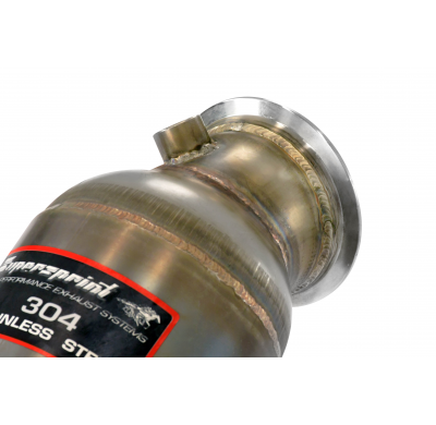 Turbo downpipe kit + Catalizador metalico derecho 100CPSIAccepts the stock "Cat.-Back" system Kit de tubo de bajada 100% acero i