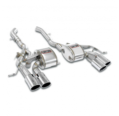 Kit de silenciadores traseros derecho OO100 + izquierdo OO100 con válvulas, puntas plateadas. Kit de escape trasero 100% de acer