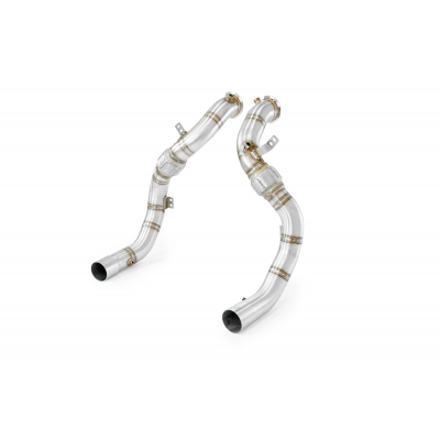 Turbo downpipe kit Derecho-Izquierdo (Reemplaza catalizador)Accepts the stock "Cat.-Back" system Kit de tubo de bajada derecho +