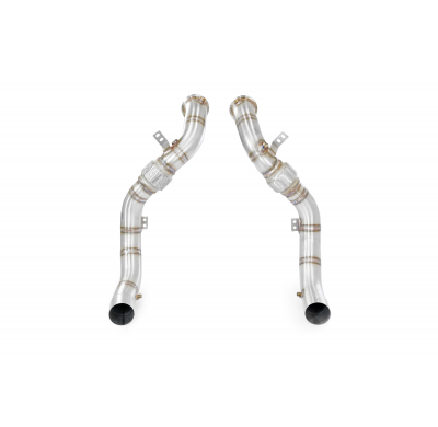 Turbo downpipe kit Derecho-Izquierdo (Reemplaza catalizador)Accepts the stock "Cat.-Back" system Kit de tubo de bajada derecho +