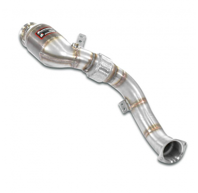 Kit de tubo de escape turbo + catalizador metálico derecho (reemplaza los catalizadores primario y secundario). Compatible con l