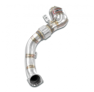Kit de tubo de escape turbo + catalizador metálico izquierdo (reemplaza los catalizadores primario y secundario). Compatible con