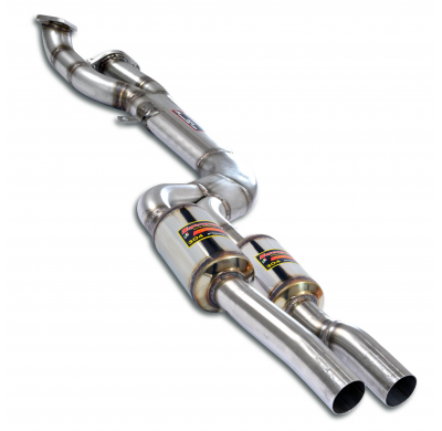 Paquete de escape J-Pipe Touring Elimina los catalizadores secundarios + filtros de partículas de aceite + resonador intermedio