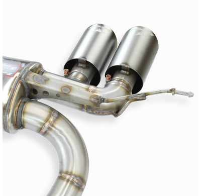 Escape trasero "Race" derecho OO100 + izquierdo OO100 "Gris metalizado" Axle Back 100% acero inoxidable BMW G87 M2 (S58 - 480 CV