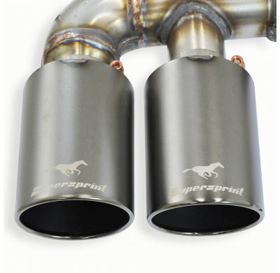 Escape trasero "Race" derecho OO100 + izquierdo OO100 "Gris metalizado" Axle Back 100% acero inoxidable BMW G87 M2 (S58 - 480 CV