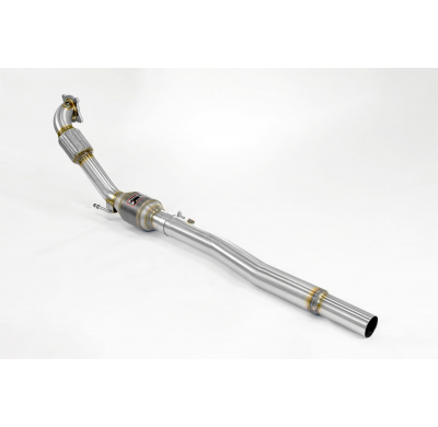 Turbo downpipe kit con catalizador metalico 200 CPSI Sistema 100% Acero Inox tamaño grande  Ø80mm -> Ø70mm -> Ø65mm VW GOLF VI G