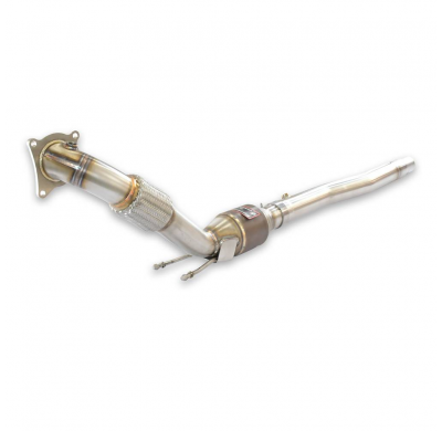 Turbo downpipe kit con catalizador metalico 100 CPSI WRC Sistema 100% Acero Inox tamaño grande Ø70mm -> Ø65mm VW PASSAT 3C (Seda