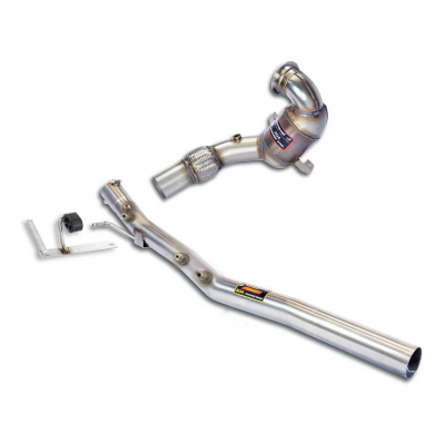 Turbo downpipe kit + Catalizador metalico WRC 100 CPSI Sistema 100% de acero inoxidable, sobredimensionado Ø76 mm - Elimina el f