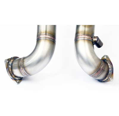 Downpipe(Replaces catalytic converter) Tubo de escape descendente + convertidor catalítico metálico, sobredimensionado 2 x Ø65 m