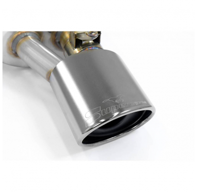 Silencioso trasero derecho 150x105 con válvula Sistema "Cat.-Back" 100% de acero inoxidable, sobredimensionado Ø90 mm - Solo kit