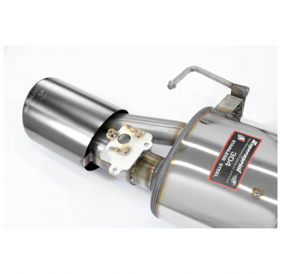 Silencioso trasero derecho 150x105 con válvula Sistema "Cat.-Back" 100% de acero inoxidable, sobredimensionado Ø90 mm - Solo kit