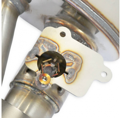 Silencioso trasero derecho 150x105 con válvula Sistema "Cat.-Back" 100% de acero inoxidable, sobredimensionado Ø90 mm - Solo kit