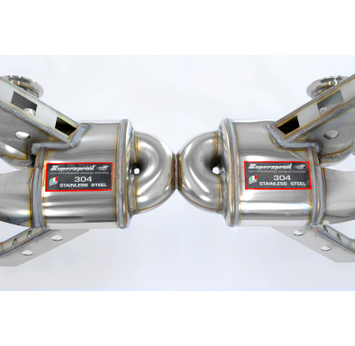 Rear exhaust "Racing" Right - Left "Competizione"(Deletes GPF - fits to the stock endpipes) Sistema "Racing" 100% de acero inoxi