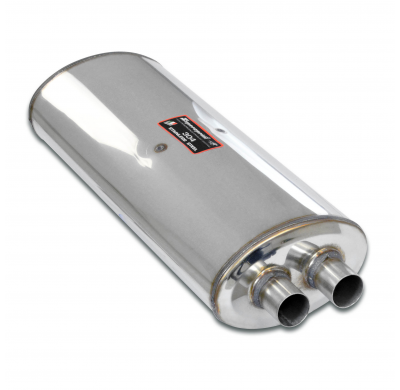 Rear exhaust Hartge flat oval tail pipe 140x65(straight exit) ALTERNATIVA: - Sistema 100% de acero inoxidable, 2 x Ø50 mm - Solo