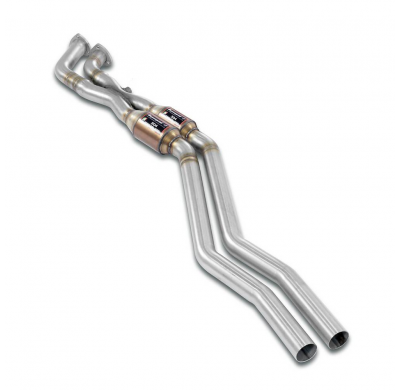 Convertidor catalítico metálico delantero derecho - izquierdo + "X-Pipe" ALTERNATIVA: - Sistema 100% de acero inoxidable, 2 x Ø5