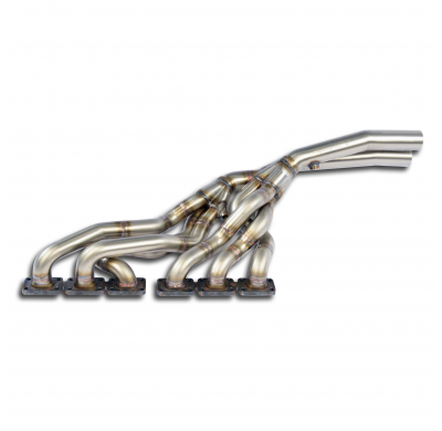 Colector Inox (Volante a La Derecha )Para Catalizador Original  - Bmw E39 Touring 520i / 523i '96 -> 8/'98 (Modelo Con Doble Oem