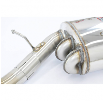 Connecting pipe + rear exhaust OO 80 "Power Loop" Sistema "Cat.-back" 100% de acero inoxidable. Solo kit completo. BMW E46 325ti