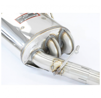 Connecting pipe + rear exhaust OO 80 "Power Loop" Sistema "Cat.-back" 100% de acero inoxidable. Solo kit completo. BMW E46 325ti