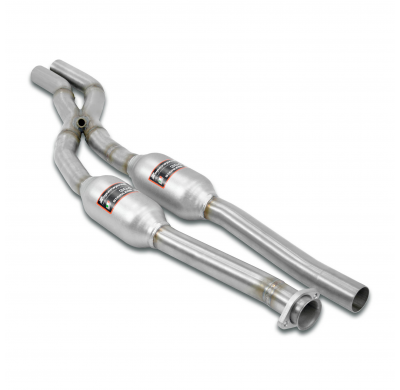Silencioso delantero + "X-Pipe" Sistema 100% de acero inoxidable, tamaño extragrande 2 x Ø50 mm - Solo kit completo BMW E24 635