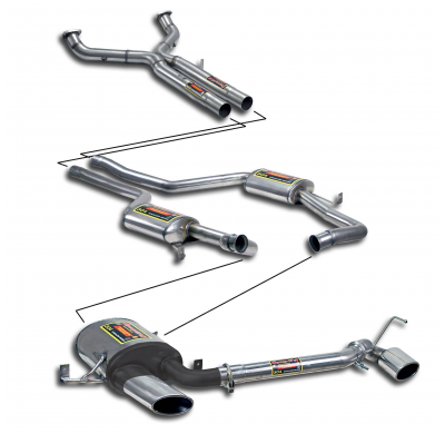 Paquete de rendimiento de pista Sistema silencioso 100% Acero Inox salida Derecha-Izquierda PORSCHE 928 S4 (5.0L V8 - 320 CV) '8