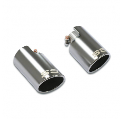 kit colas de escape Derecha-Izquierda O100 "Gun Metal Grey" Kit de silenciador trasero 100% de acero inoxidable con válvula - So