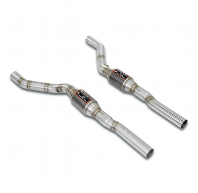 Silencioso delantero con catalizador metalico Derecho-Izquierdo Sistema 100% Acero Inox, 2 x Ø63mm -> 2 x Ø60mm - Solo kit compl