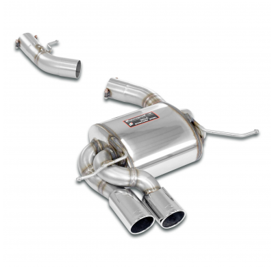 Silencioso Trasero OO80 Sistema 100% Acero Inox, Oversize 2 x Ø60mm -> 1 x Ø76mm - Solo kit completo BMW E81 - Todos los modelos