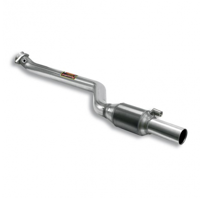 Downpipe derecho con catalizador metalico Sistema 100% Acero Inox, Oversize 2 x Ø65mm -> 2 x Ø60mm -> 1 x Ø76mm - Solo kit compl
