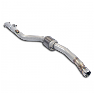 Tubo anterior con catalizador metalico izquierdo Sistema 100% de acero inoxidable, sobredimensionado 2 x Ø70 mm para el sistema