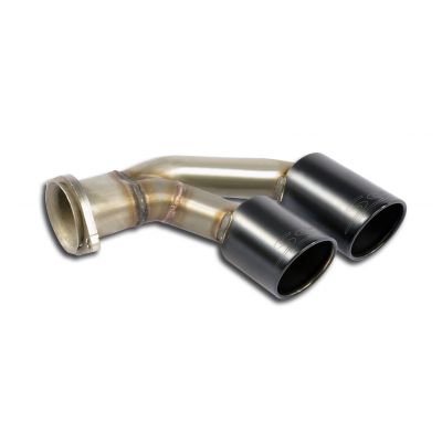 Cola de escape derecha OO90 "Gun Metal Grey" Sistema RACING 100% acero inoxidable 2 x Ø70 mm - SOLO KIT COMPLETO PORSCHE 991 Tur