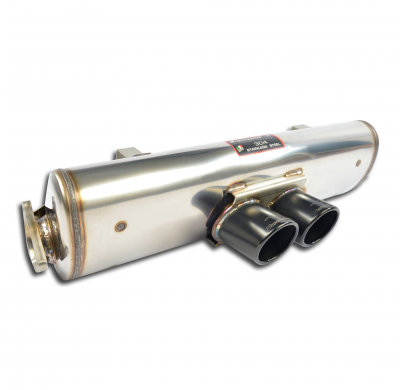 Silencioso trasero OO 90 "Gun Metal Grey" Sistema de escape "Motorsport" sobredimensionado 100% acero inoxidable - Cumple con la