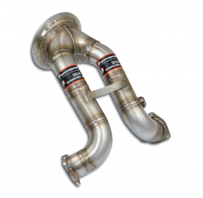 Downpipe(Replaces catalytic converter) Tubo de escape descendente + convertidor catalítico metálico, sobredimensionado 2 x Ø65 m