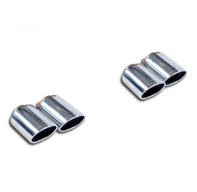 Colas de escape kit Derecho + Izquierdo 2 salidas 90x70 Sistema 100% de acero inoxidable, sobredimensionado Ø80 mm (también comp