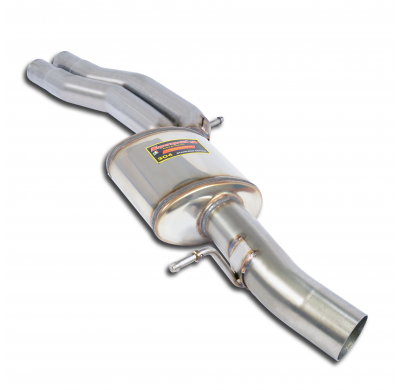 Silencioso central Sistema 100% de acero inoxidable, sobredimensionado Ø80 mm - Para parachoques trasero "RS5" - (también compat