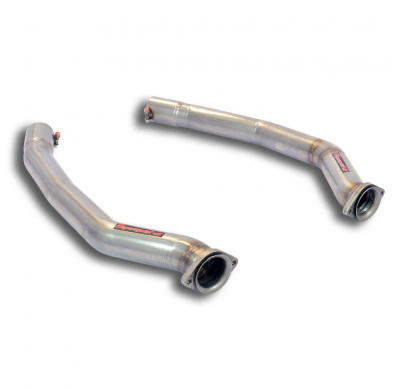 Kit tubos conexión Derecho-Izquierdo Sistema 100% Acero Inox tamaño grande 2 x Ø70mm - para silenciosos traseros OEM - Solo sist