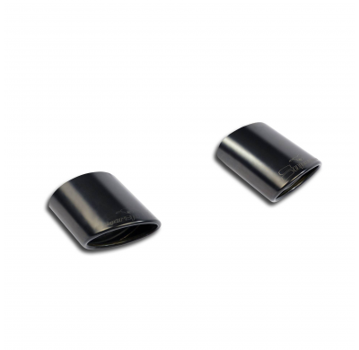 Colas de escape Derecha-Izquierda ovaladas 145x95 "Gun Metal Grey" Sistema "Racing" 100% acero inoxidable. Tamaño extragrande Ø8