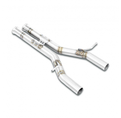 Tubo central Derecho-Izquierdo "Race Pipe" Sistema 100% Acero Inox para paragolpes AMG con difusor 55 AMG  Solo sistema completo