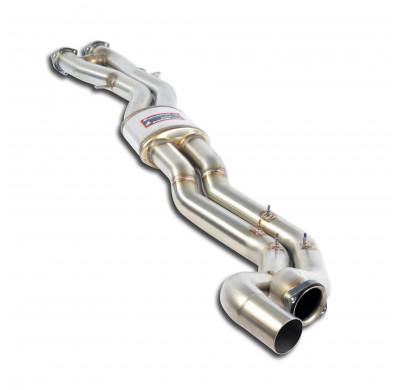 Escape central de doble tubo - Resonado Sistema silencioso 100% Acero Inox tamaño grande 2x Ø 63,5 mm. BMW E46 M3 3.2i Coupé/Cab