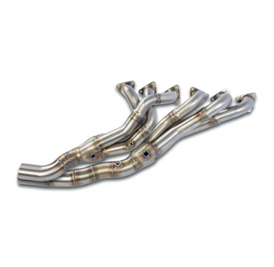 Colectores diseño escalonado (Volante derecha e izquierda) Sistema 100% de acero inoxidable, 2 x Ø60 mm - Solo kit completo BMW