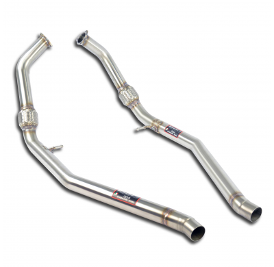 Front pipe kit Right - Left(Replaces OEM front exhaust) Sistema 100% de acero inoxidable, tamaño extragrande 2 x Ø65 mm -> 2 x Ø