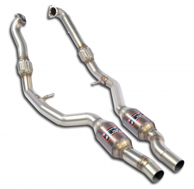 Catalizador metalico delantero derecho-izquierdo Sistema 100% de acero inoxidable, tamaño extragrande 2 x Ø65 mm -> 2 x Ø60 mm A