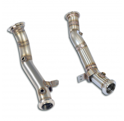 Downpipe kit Derecho-Izquierdo (Reemplaza catalizador) Sistema 100% Acero Inox tamaño grande 2 x Ø65mm -> 2 x Ø60mm - (Volante a