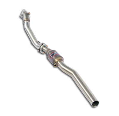 Donwpipe izquierdo con catalizador metalico Sistema 100% de acero inoxidable, 2 x Ø63,5 mm -> 2 x Ø55 mm -> 1 x Ø70 mm AUDI S4 Q