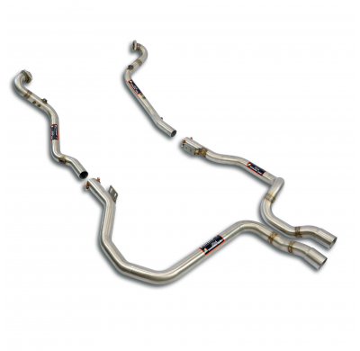 Downpipe kit Right + Left(Deletes the primary and the secondary catalytics) Sistema 100% de acero inoxidable, 2 x Ø60 mm -> 1 x