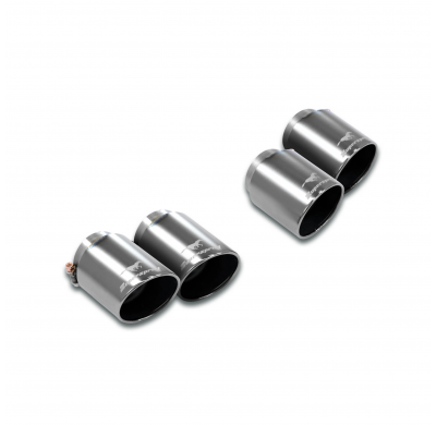 Colas de escape Derecha-Izquierda - Rolled end, "Gun Metal Grey" - OO100 Sistema de escape completo "Cat.-back" 100% de acero in