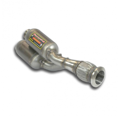 Tubo "Y-Pipe" izquierdo con catalizador metalico Sistema 100% de acero inoxidable 2 x Ø76 mm LAMBORGHINI AVENTADOR SVJ Roadster