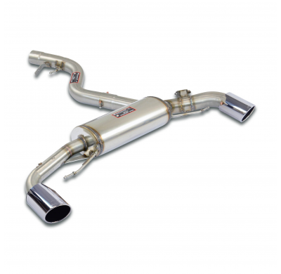 Silencioso trasero Derecho-Izquierdo O100 con válvula Sistema 100% de acero inoxidable - Downpipe con conexión tipo "V-clamp" -
