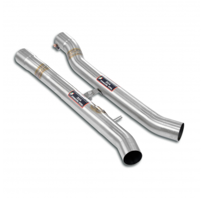 Kit tubos centrales Derecho-Izquierdo Sistema 100% Acero Inox tamaño grande 2 x Ø70mm - para silenciosos traseros OEM - Solo sis