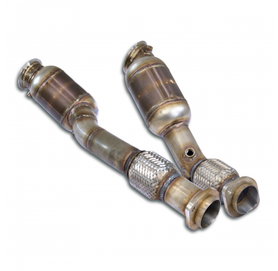Tubo de escape descendente + convertidor catalítico metálico derecho - izquierdo Sistema 100% de acero inoxidable: elimina el ca